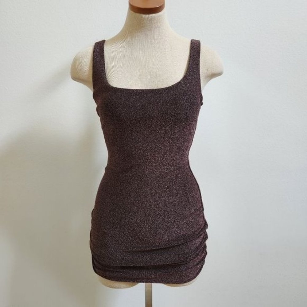 Windsor Brown Glitter Mini Dress, Sleeveless - Picture 2 of 10